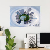 Chicago Illinois Unique City Skyline Travel Photo Poster (Heimbüro)