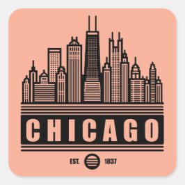 Chicago Illinois United Staaten Quadratischer Aufkleber