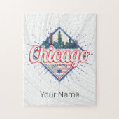 Chicago Illinois United Staaten Retro Skyline USA Puzzle (Vertikal)