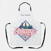 Chicago Illinois United Staaten Retro Skyline USA Schürze (Vorderseite)