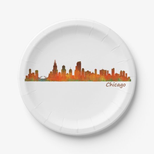 chicago Illinois US City skyline v01 Pappteller (Vorderseite)