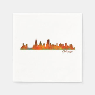 chicago Illinois US City skyline v01 Serviette