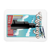 Chicago Illinois USA Reiseplakat Magnet (Horizontal)