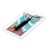 Chicago Illinois USA Reiseplakat Magnet (Linke Seite)