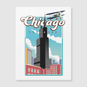 Chicago Illinois USA Reiseplakat Magnet