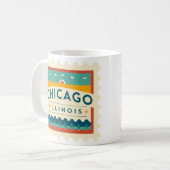 Chicago Illinois Vintag Design Kaffeetasse (Vorderseite Links)