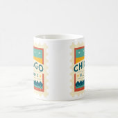Chicago Illinois Vintag Design Kaffeetasse (Mittel)