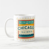 Chicago Illinois Vintag Design Kaffeetasse (Links)