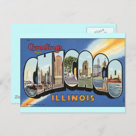 Chicago Illinois Vintag Postcard Postkarte (Vorne/Hinten)