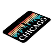 Chicago Illinois Vintag Retro Sunset Skyline Magnet (Linke Seite)