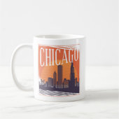 Chicago Illinois Vintag Skyline Foto Kaffeetasse (Links)