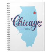 Chicago Illinois Vintage Karte Notizblock (Vorderseite)