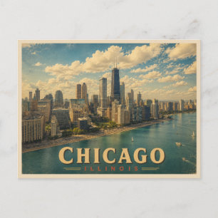 Chicago Illinois Vintage Reise Postkarte
