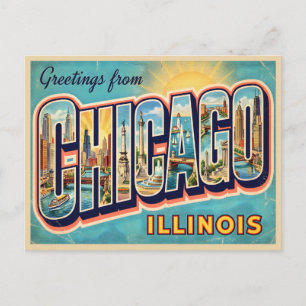 Chicago Illinois Vintage Reiseandenken Postkarte