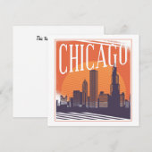 Chicago Illinois Vintage-Silhouette (Vorne/Hinten)