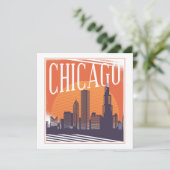Chicago Illinois Vintage-Silhouette (Stehend Vorderseite)