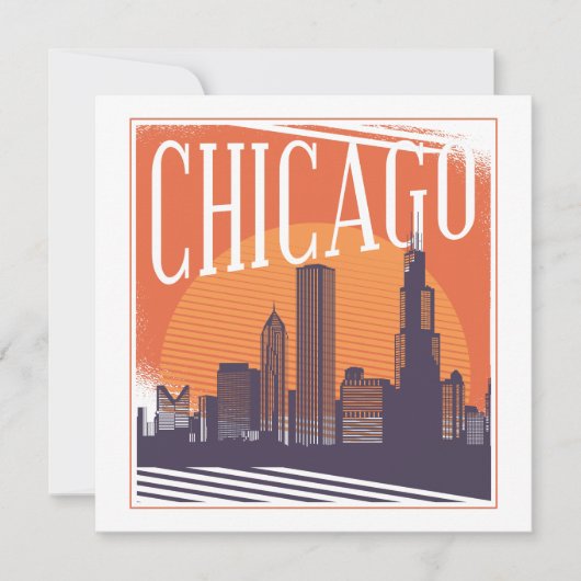 Chicago Illinois Vintage-Silhouette (Vorderseite)
