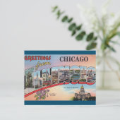 Chicago, Illinois Vintage Travel Postcard Postkarte (Stehend Vorderseite)