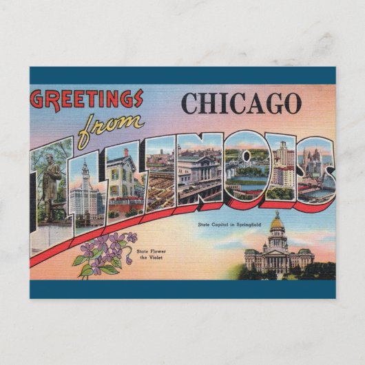 Chicago, Illinois Vintage Travel Postcard Postkarte (Vorderseite)