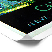 Chicago Illinois Vintage Travel Poster (Ecke)