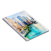 Chicago Illinois Watercolor City View Notizblock (Rechte Seite)
