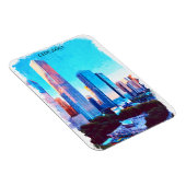 Chicago Illinois Watercolor Paint Illustration Magnet (Rechte Seite)