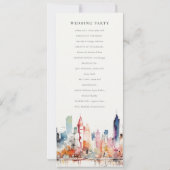 Chicago Illinois Watercolor Scape Wedding Program Einladung (Rückseite)