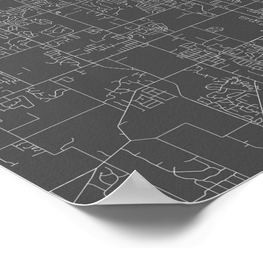 Chicago, Illinois (weiß auf schwarz) Poster (Ecke)