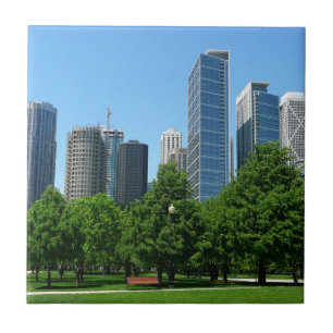 Chicago Illinois Windy City Park Gebäude Destiny Fliese