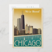 Chicago, Illinois | Wir haben uns bewegt Einladungspostkarte (Vorne/Hinten)