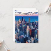 Chicago, Illinois Wolkenkratzer Karte (Vorderseite/Rückseite Beispiel)