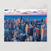 Chicago, Illinois Wolkenkratzer Postkarte (Vorderseite)