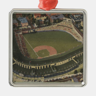Chicago, Illinois - Wrigley fangen CUB auf Silbernes Ornament