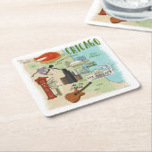 Chicago Illustriert Map Paper Untersetzer (angewinkelt)