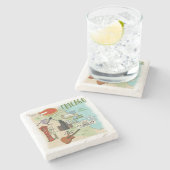 Chicago Illustriert Map Stone Untersetzer (Seitenansicht)