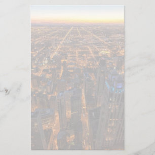 Chicago im Stadtzentrum gelegen am Sonnenuntergang Briefpapier