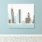 Chicago im Winter Leinwanddruck (Insitu (Holzboden))