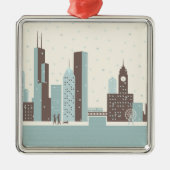 Chicago im Winter Ornament Aus Metall (Vorne)