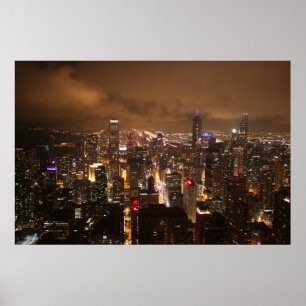 Chicago in der Nacht Poster