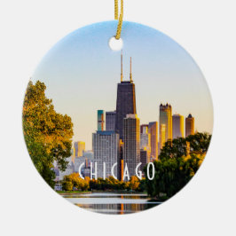 Chicago in Dusk Keramik Ornament