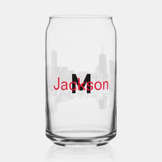 Chicago in Graffiti mit Monogramm Dosenglas (Rückseite)