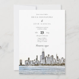 Chicago Invitación de Boda Skyline Einladung
