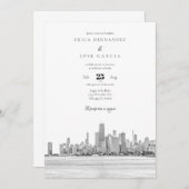 Chicago Invitación de Boda Skyline Einladung (Vorne/Hinten)