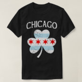 Chicago Irish Flag Kleeblatt St Patricks Day T-Shirt (Design vorne)
