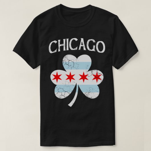 Chicago Irish Flag Kleeblatt St Patricks Day T-Shirt (Design vorne)