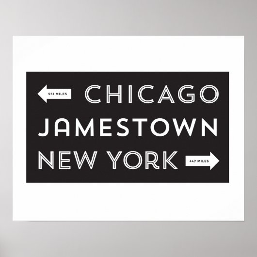 Chicago-Jamestown-New York Poster (16 x 20) (Vorne)