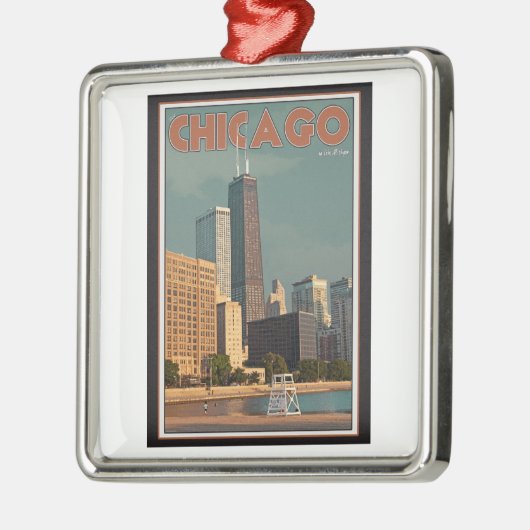 Chicago- - Johnhancock Mitte Ornament Aus Metall (Links)