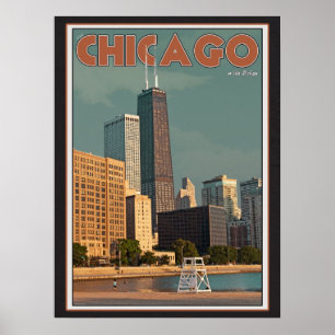 Chicago- - Johnhancock Mitte Poster