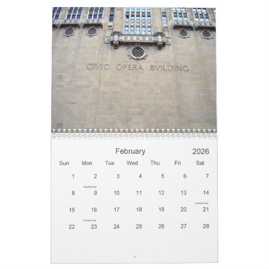 Chicago - Kalender 2020 (Feb 2026)