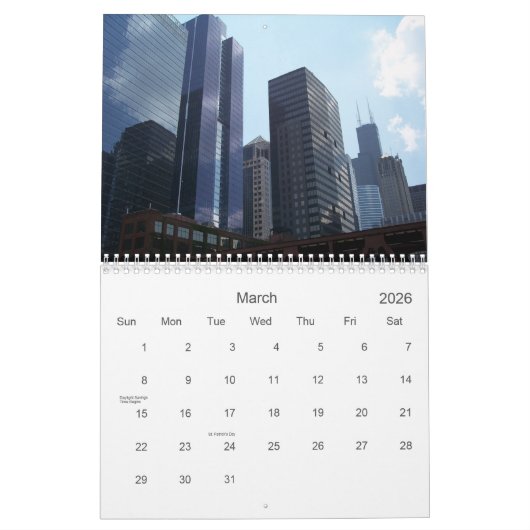 Chicago - Kalender 2020 (Mär 2026)